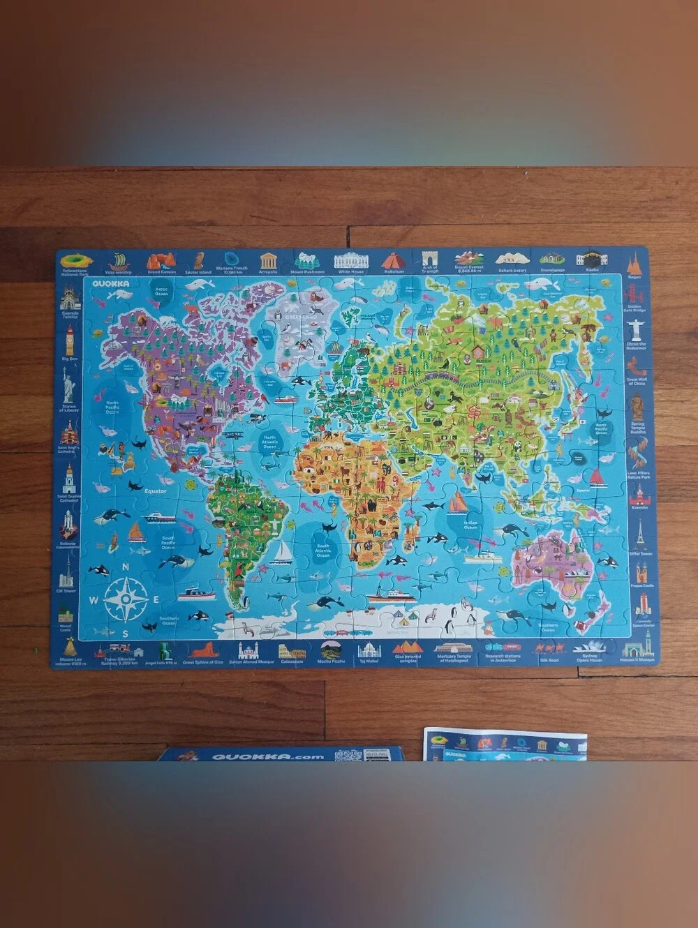 3/$10 🌟 Kids Quokka Colorful World Map 100 Piece Educational Jigsaw Puzzle